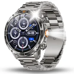 Smartwatch Wodoodporny Zegarek Męski Angelo AK91 srebrny Menu PL Rozmowy Ciśnienie